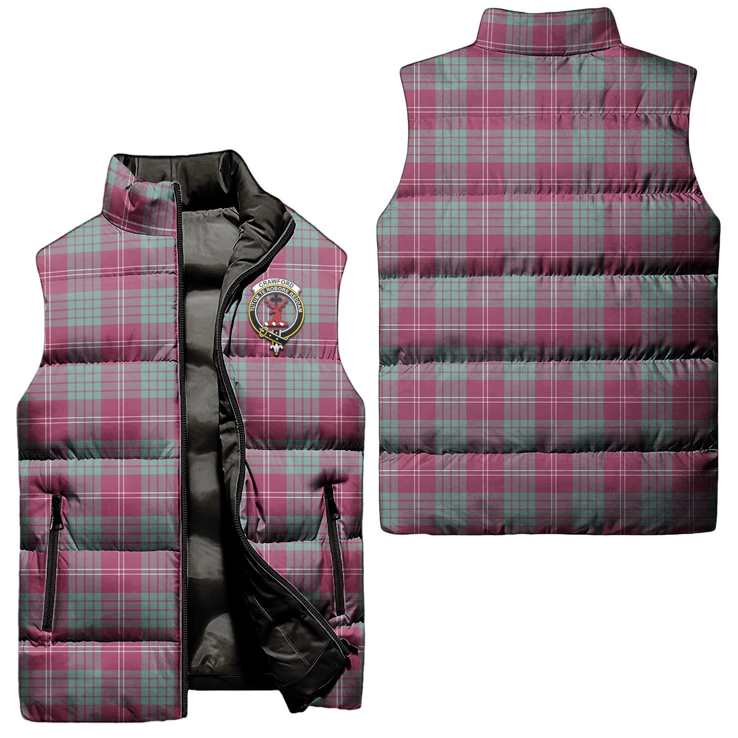 crawford-ancient-clan-puffer-vest-family-crest-plaid-sleeveless-down-jacket
