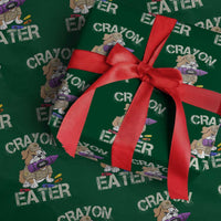 Crayon Eater Bulldog Wrapping Paper Roll Funny Military Gift with Combat Pup and MRE Crayon - Wonder Print Shop