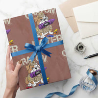 Crayon Eater Bulldog Wrapping Paper Roll Funny Military Gift with Combat Pup and MRE Crayon - Wonder Print Shop