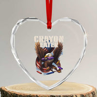 Crayon Eater Heart Crystal Glass Ornament Funny Eagle 250th Anniversary Veterans Gifts - Wonder Print Shop