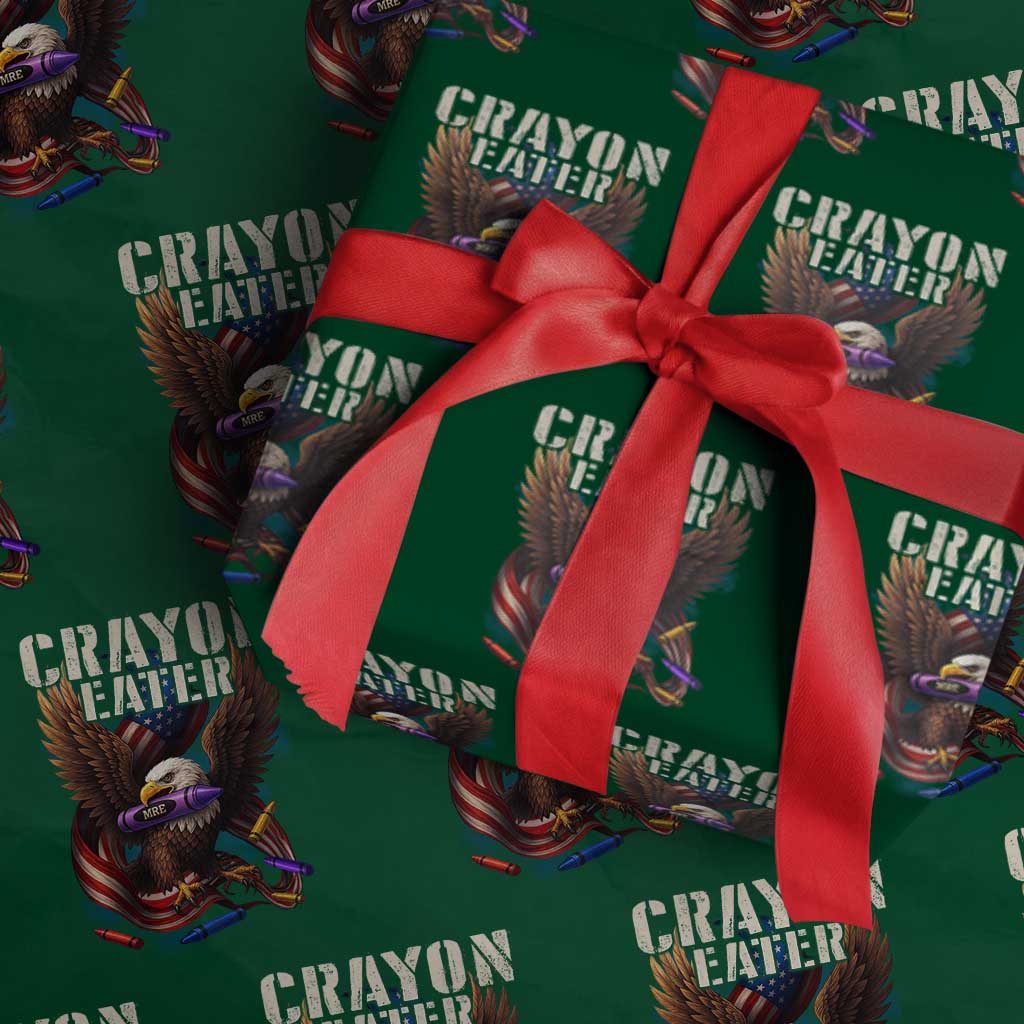 Crayon Eater Wrapping Paper Roll Funny Eagle 250th Anniversary Veterans Gifts - Wonder Print Shop