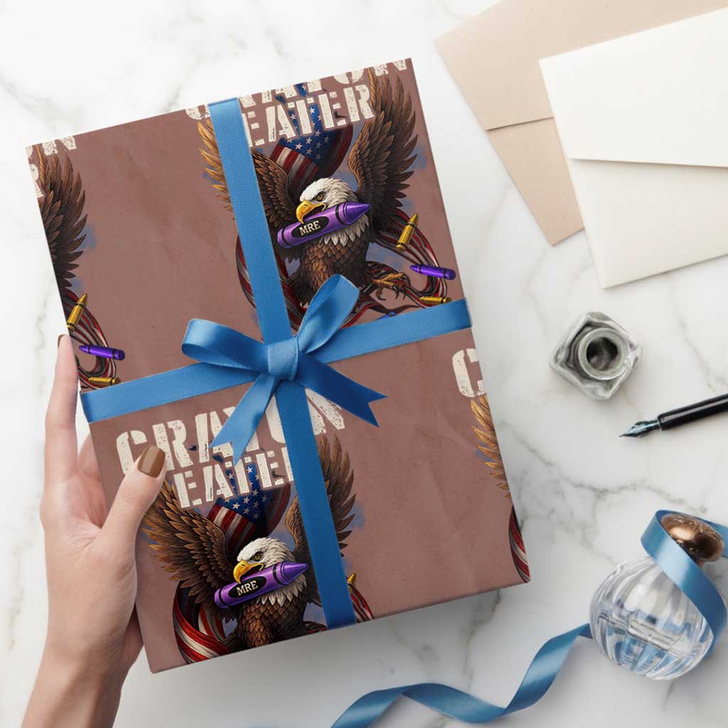 Crayon Eater Wrapping Paper Roll Funny Eagle 250th Anniversary Veterans Gifts - Wonder Print Shop