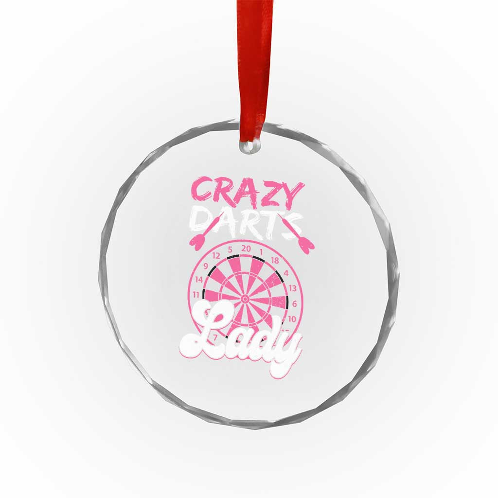 Crazy Darts Lady Bullseye Dart Shooting Crystal Glass Ornament Female Dartist Gift - Wonder Print Shop