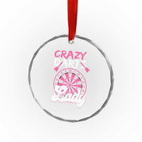 Crazy Darts Lady Bullseye Dart Shooting Crystal Glass Ornament Female Dartist Gift - Wonder Print Shop