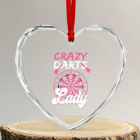 Crazy Darts Lady Bullseye Dart Shooting Heart Crystal Glass Ornament Female Dartist Gift - Wonder Print Shop