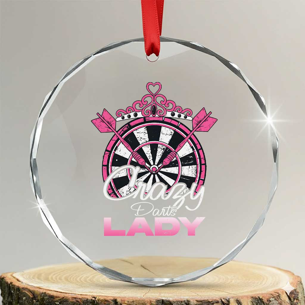 Crazy Darts Lady Crystal Glass Ornament Funny Pub Game Gift For Women - Wonder Print Shop