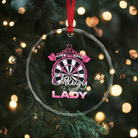 Crazy Darts Lady Crystal Glass Ornament Funny Pub Game Gift For Women - Wonder Print Shop