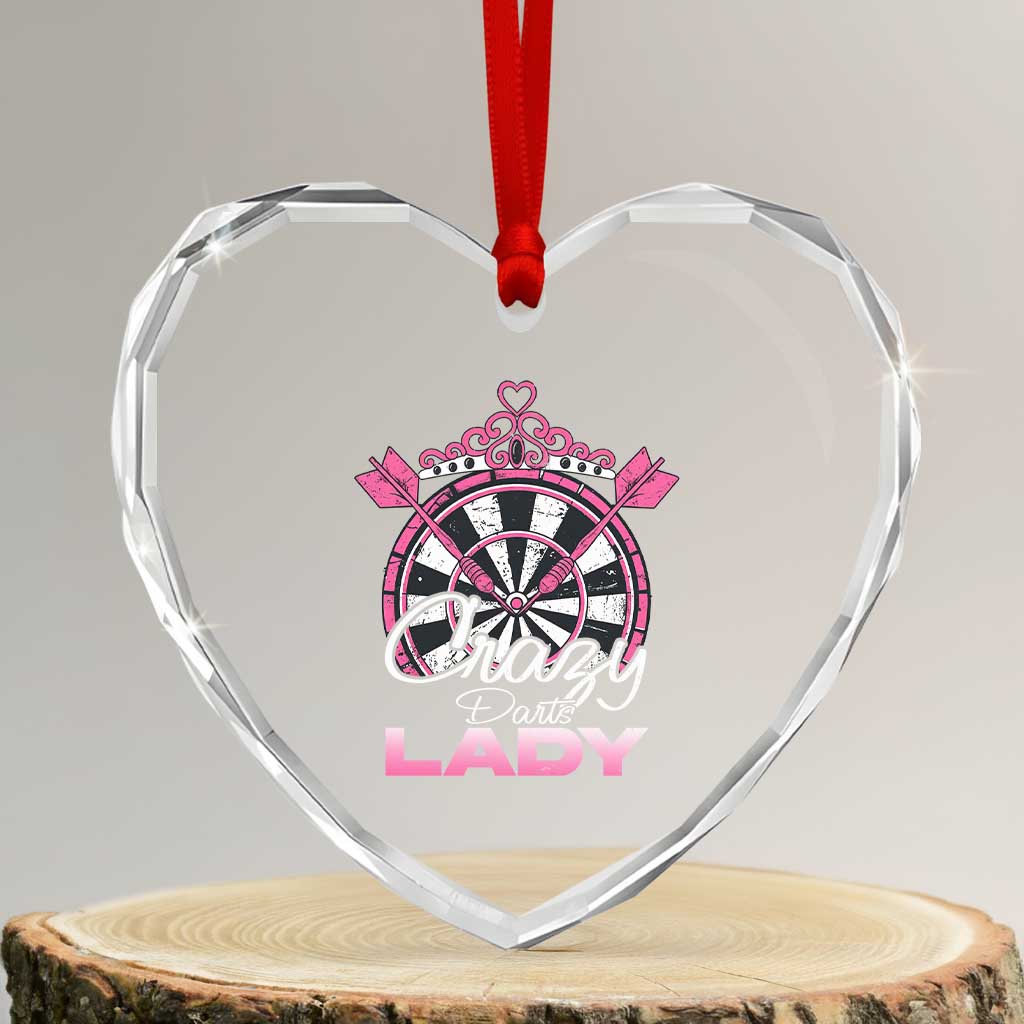 Crazy Darts Lady Heart Crystal Glass Ornament Funny Pub Game Gift For Women - Wonder Print Shop