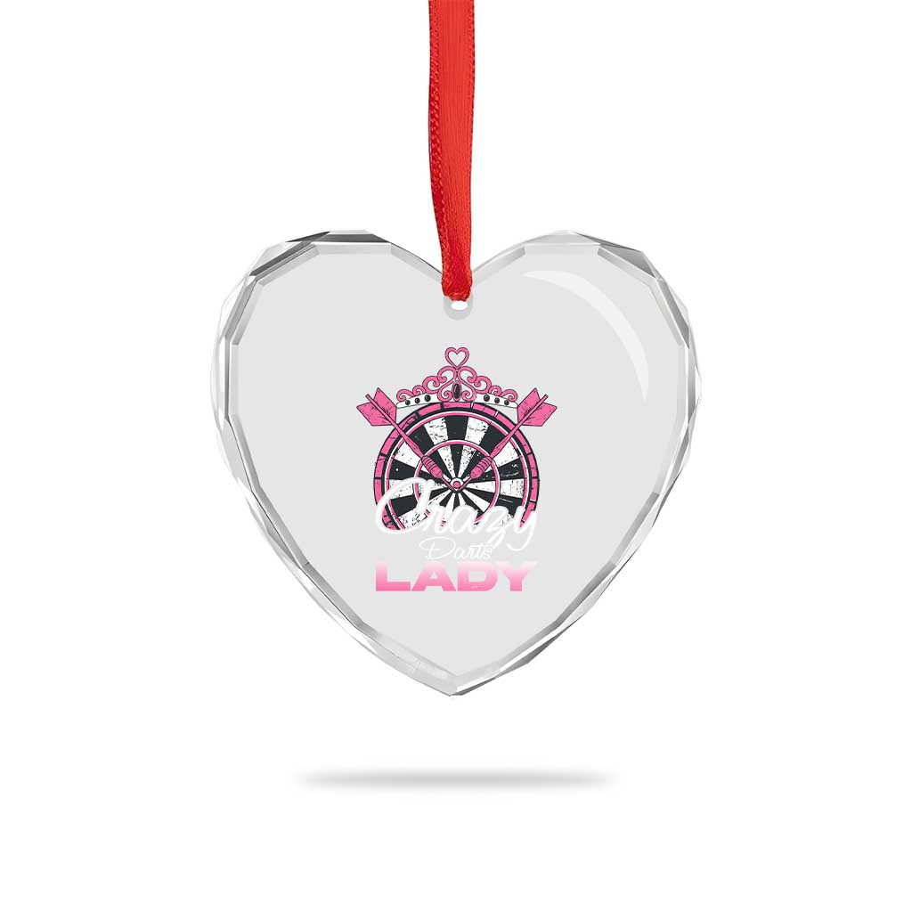 Crazy Darts Lady Heart Crystal Glass Ornament Funny Pub Game Gift For Women - Wonder Print Shop