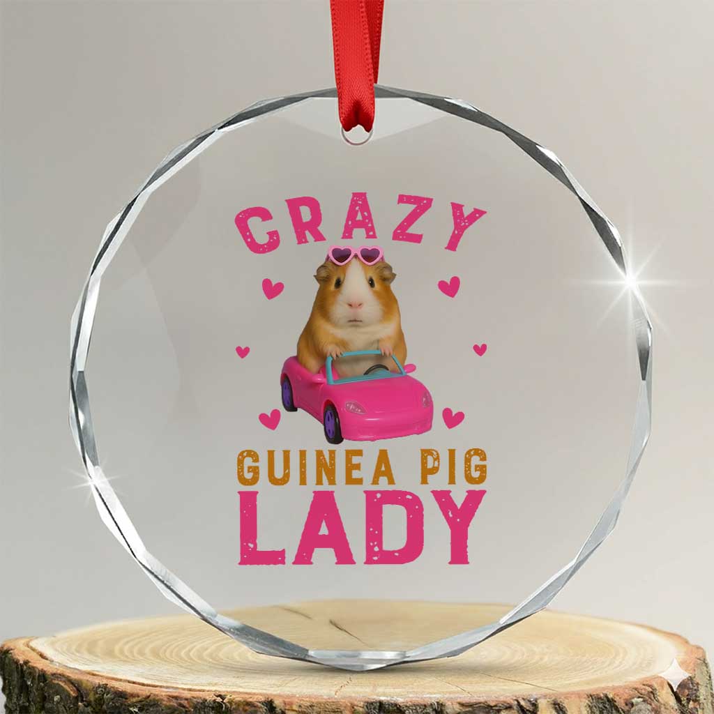 Crazy Guinea Pig Lady Crystal Glass Ornament Funny Pet Lover Gift - Wonder Print Shop