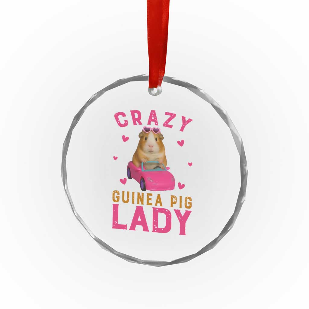 Crazy Guinea Pig Lady Crystal Glass Ornament Funny Pet Lover Gift - Wonder Print Shop