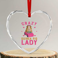 Crazy Guinea Pig Lady Heart Crystal Glass Ornament Funny Pet Lover Gift - Wonder Print Shop