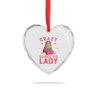 Crazy Guinea Pig Lady Heart Crystal Glass Ornament Funny Pet Lover Gift - Wonder Print Shop