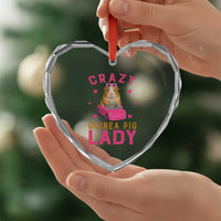 Crazy Guinea Pig Lady Heart Crystal Glass Ornament Funny Pet Lover Gift - Wonder Print Shop