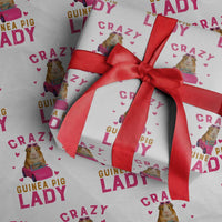 Crazy Guinea Pig Lady Wrapping Paper Roll Funny Pet Lover Gift - Wonder Print Shop
