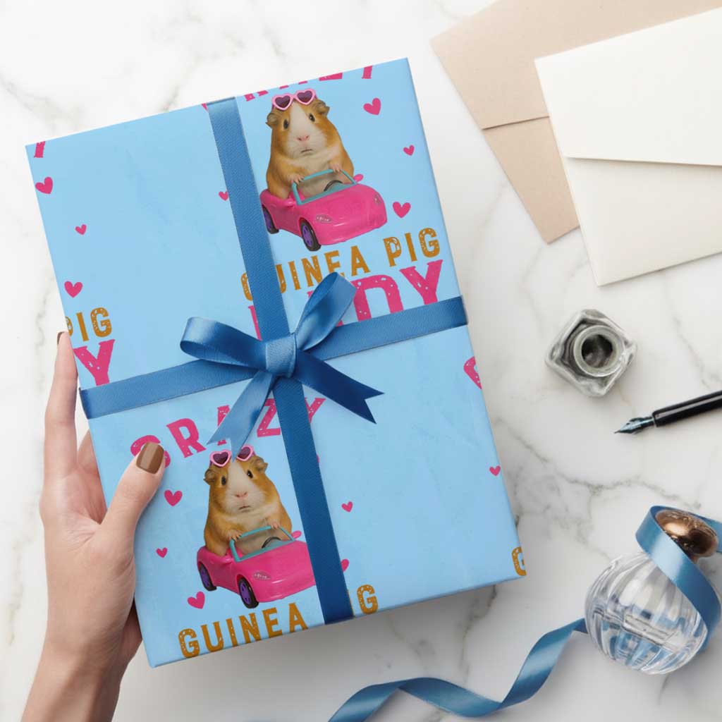 Crazy Guinea Pig Lady Wrapping Paper Roll Funny Pet Lover Gift - Wonder Print Shop