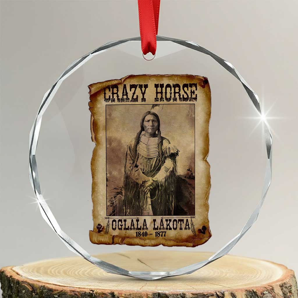 Crazy Horse Crystal Glass Ornament Legendary Oglala Sioux Lakota Leader Native American Indian - Wonder Print Shop