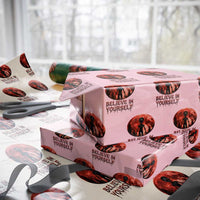 Creepy Alien Believe In Yourself Wrapping Paper Roll Funny Blood Moon Sci-Fi Horror Graphic