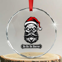 Creepy Christmas Skull Crystal Glass Ornament Ho Ho Ho Horror Santa Gothic Holiday - Wonder Print Shop