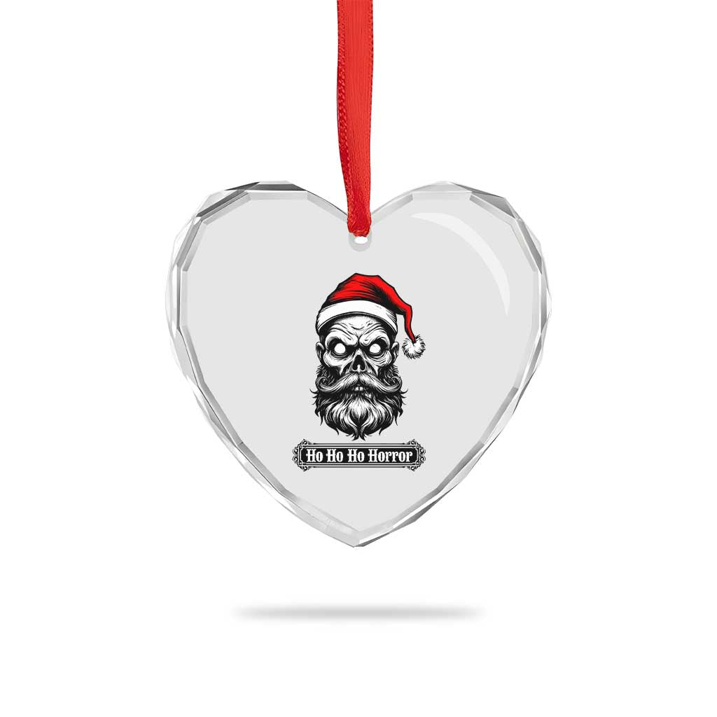 Creepy Christmas Skull Heart Crystal Glass Ornament Ho Ho Ho Horror Santa Gothic Holiday - Wonder Print Shop