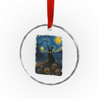 Creepy Cute Bunny Rabbits Crystal Glass Ornament Alt Goth Grunge Dark Horror Starry Night Van Gogh Aesthetic