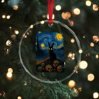Creepy Cute Bunny Rabbits Crystal Glass Ornament Alt Goth Grunge Dark Horror Starry Night Van Gogh Aesthetic