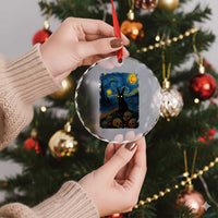 Creepy Cute Bunny Rabbits Crystal Glass Ornament Alt Goth Grunge Dark Horror Starry Night Van Gogh Aesthetic