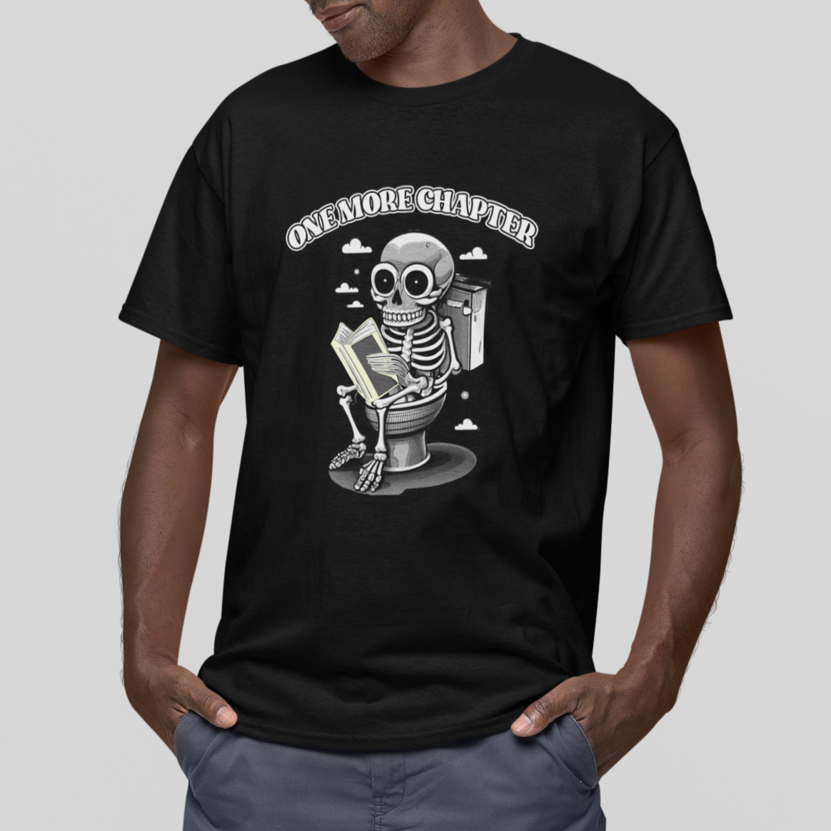 Book Lover T Shirt One More Chapter Bookaholic Skeleton - Wonder Print Shop
