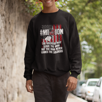 Veteran PTSD Sweatshirt Mission Save 22 Every Day American Flag Suicide Awareness - Wonder Print Shop