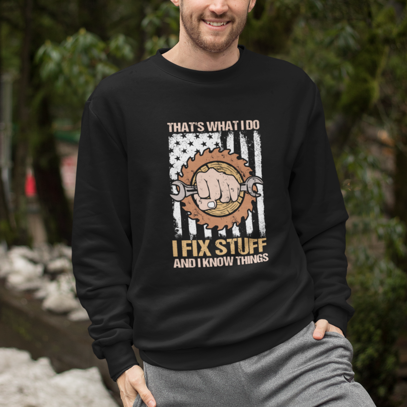 Handyman Sweatshirt Ask Grandpa Anything Funny Fathers Day Tee - Wonder Print Shop