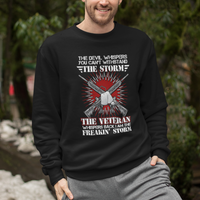 American Veteran Sweatshirt The Devil Whispers You Can't Withstand The Veteran Whisperes Back I Am The Storm - Wonder Print Shop