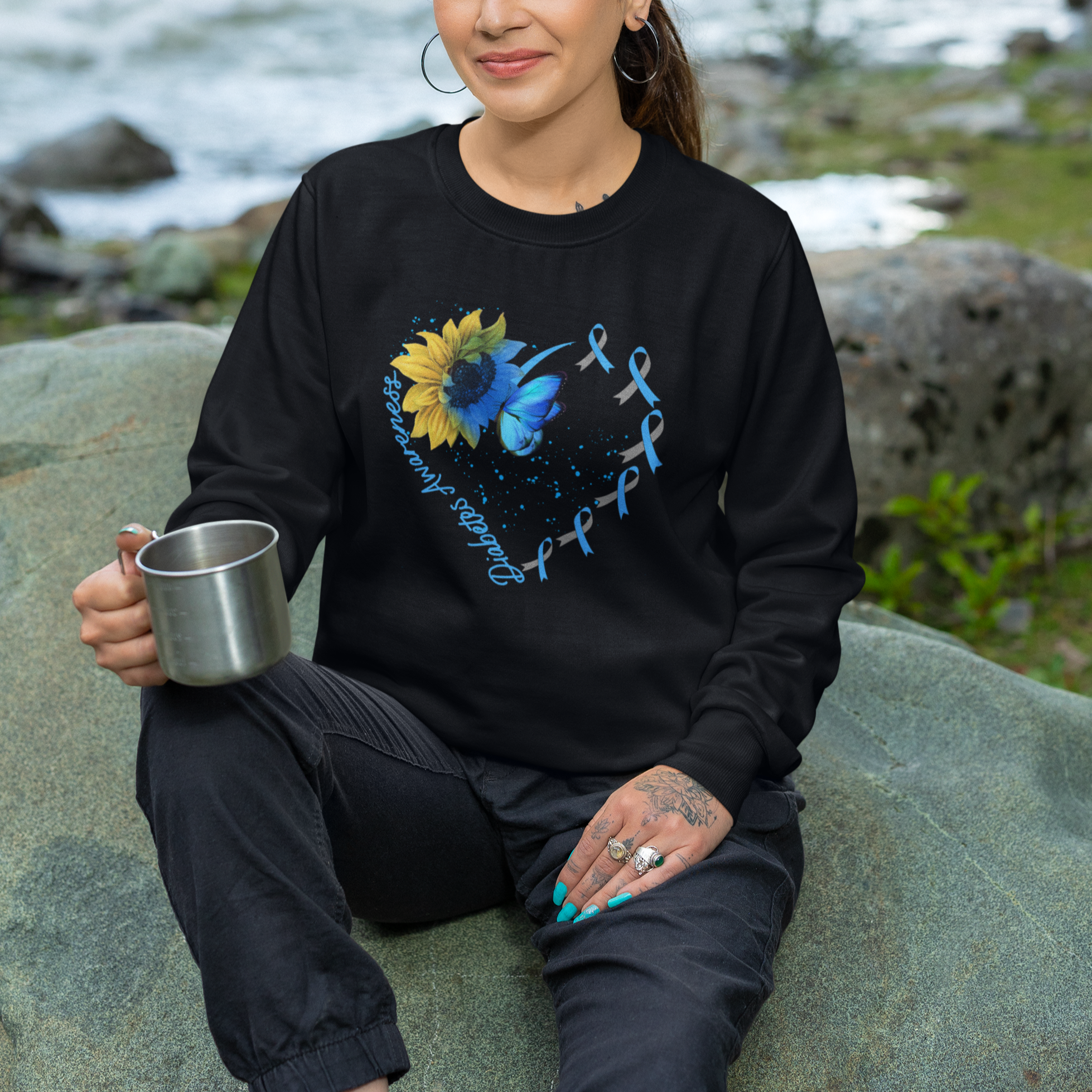 Diabetes Sunflower Shirt Type 1 Sweatshirt - Wonder Print Shop