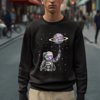 Autism Awareness Sweatshirt Astronaut Puzzle Balloon Autistic Outer Space - Wonder Print Shop