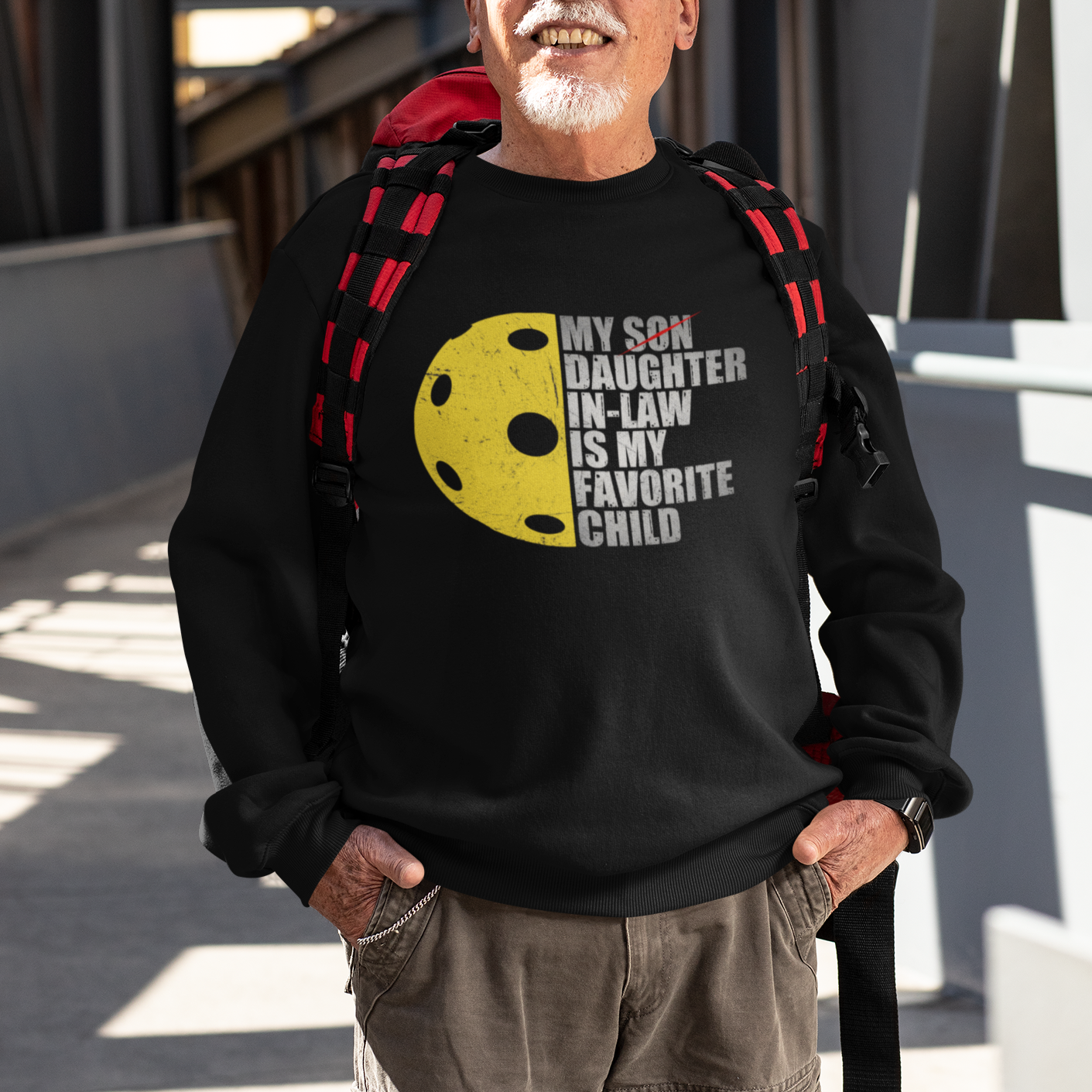 Funny Pickleball Sweatshirt Not My Son My Daughter In Law Is My Favorite Child - Wonder Print Shop