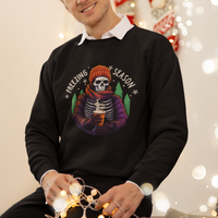 Freezing Season Christmas Skeleton Chillin' Hot Cocoa Sweatshirt - Wonder Print Shop
