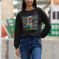 Autism Awareness Sweatshirt I Am More Than Autism Brilliant Strong Unique Brave Happy Creative - Wonder Print Shop