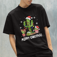 Merry Xmas In Arizona US State Funny Saguaro Cactus Christmas Tree T Shirt - Wonder Print Shop