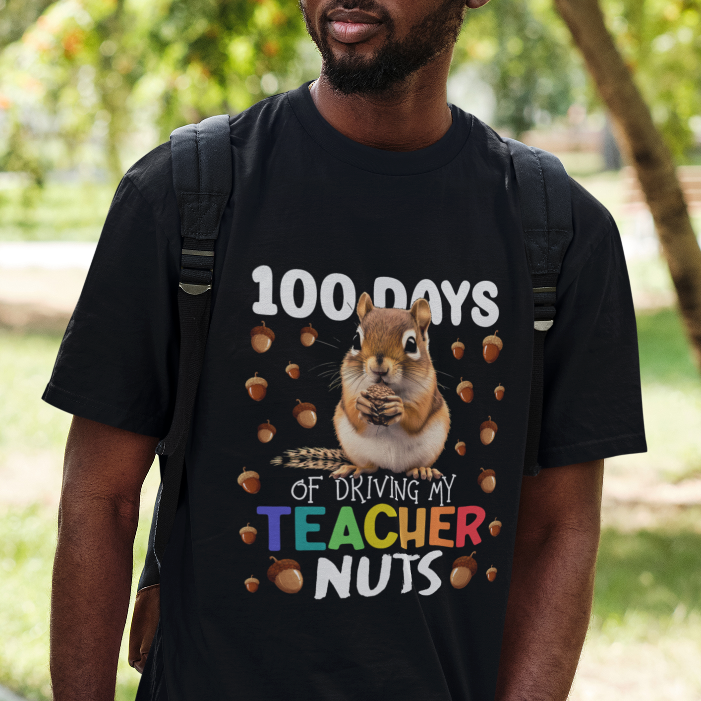 100 Days of School Chipmunk T Shirt Driving My Teacher Nuts - Wonder Print Shop
