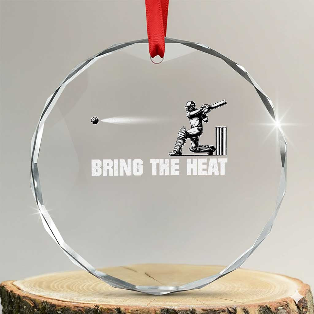 Cricket Player Crystal Glass Ornament Bring The Heat Batting