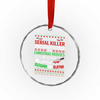 Crime Documentaries Ugly Christmas Crystal Glass Ornament Funny Horror Xmas Slaying Or Sleighing - Wonder Print Shop