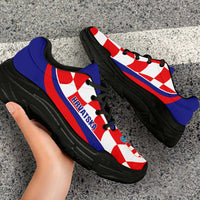 Croatia 2026 Football Chunky Sneakers Go Hrvatska Checkerboard Curve Stylized - Wonder Print Shop