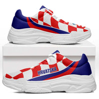 Croatia 2026 Football Chunky Sneakers Go Hrvatska Checkerboard Curve Stylized - Wonder Print Shop
