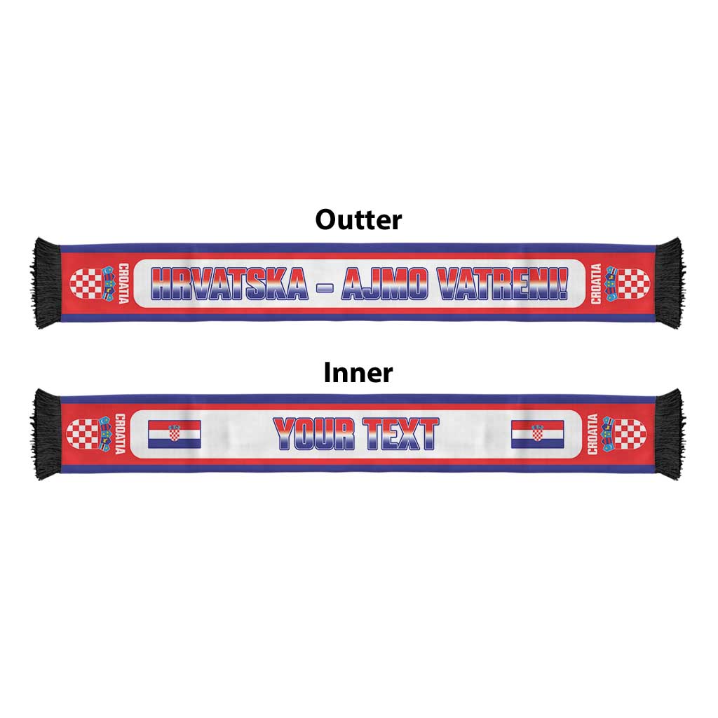 Croatia 2026 Football Personalised Soccer Scarf Hrvatska - Ajmo Vatreni