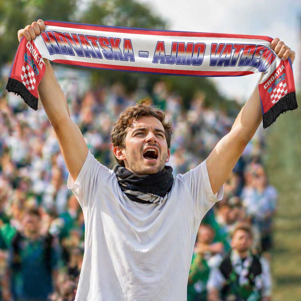 Croatia 2026 Football Personalised Soccer Scarf Hrvatska - Ajmo Vatreni