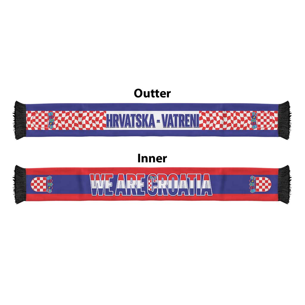 Croatia 2026 Football Soccer Scarf Go Hrvatska Checkerboard Style