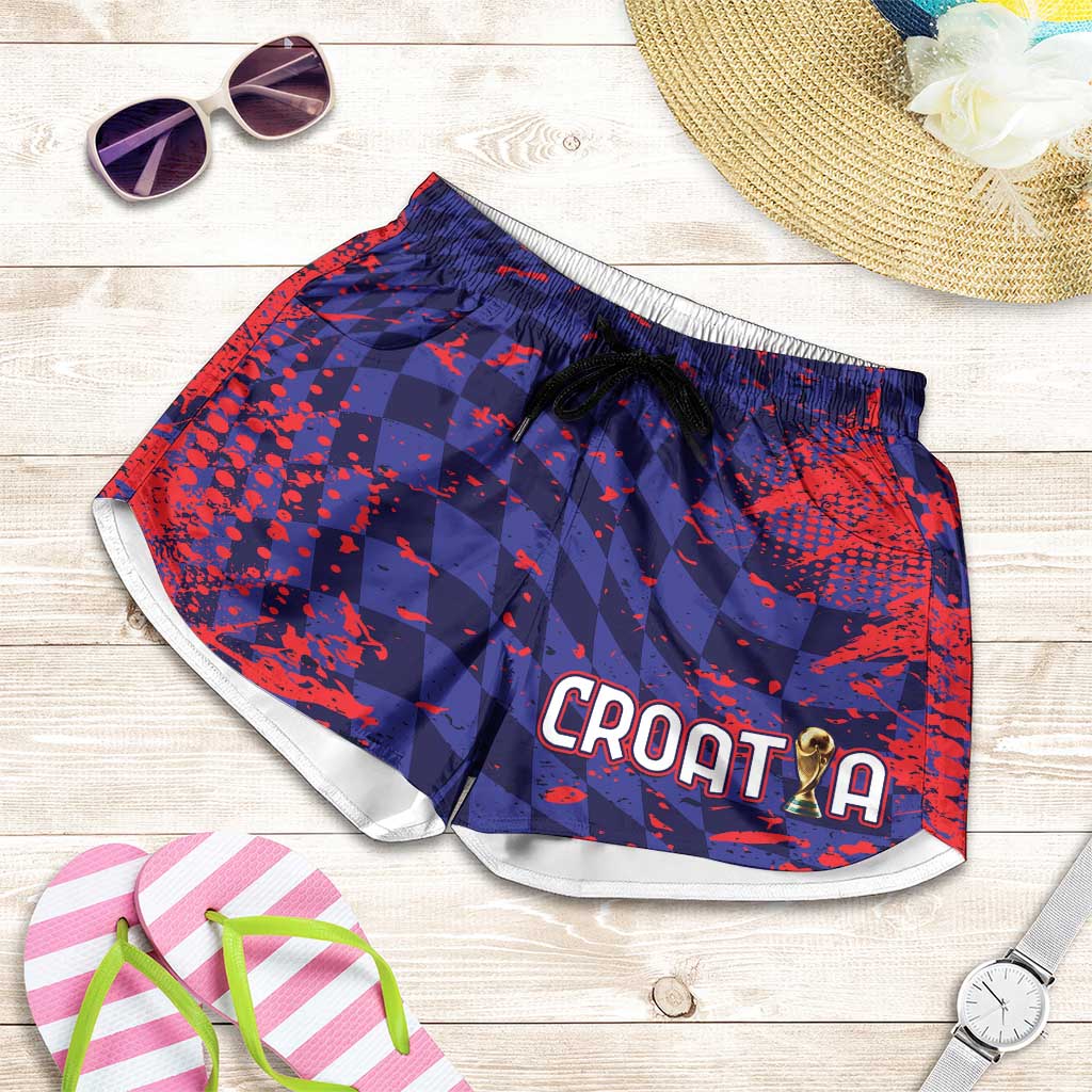 Croatia 2026 World Football Shorts for Women Hrvatska Vatreni - Wonder Print Shop