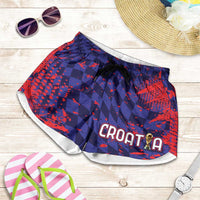 Croatia 2026 World Football Shorts for Women Hrvatska Vatreni - Wonder Print Shop