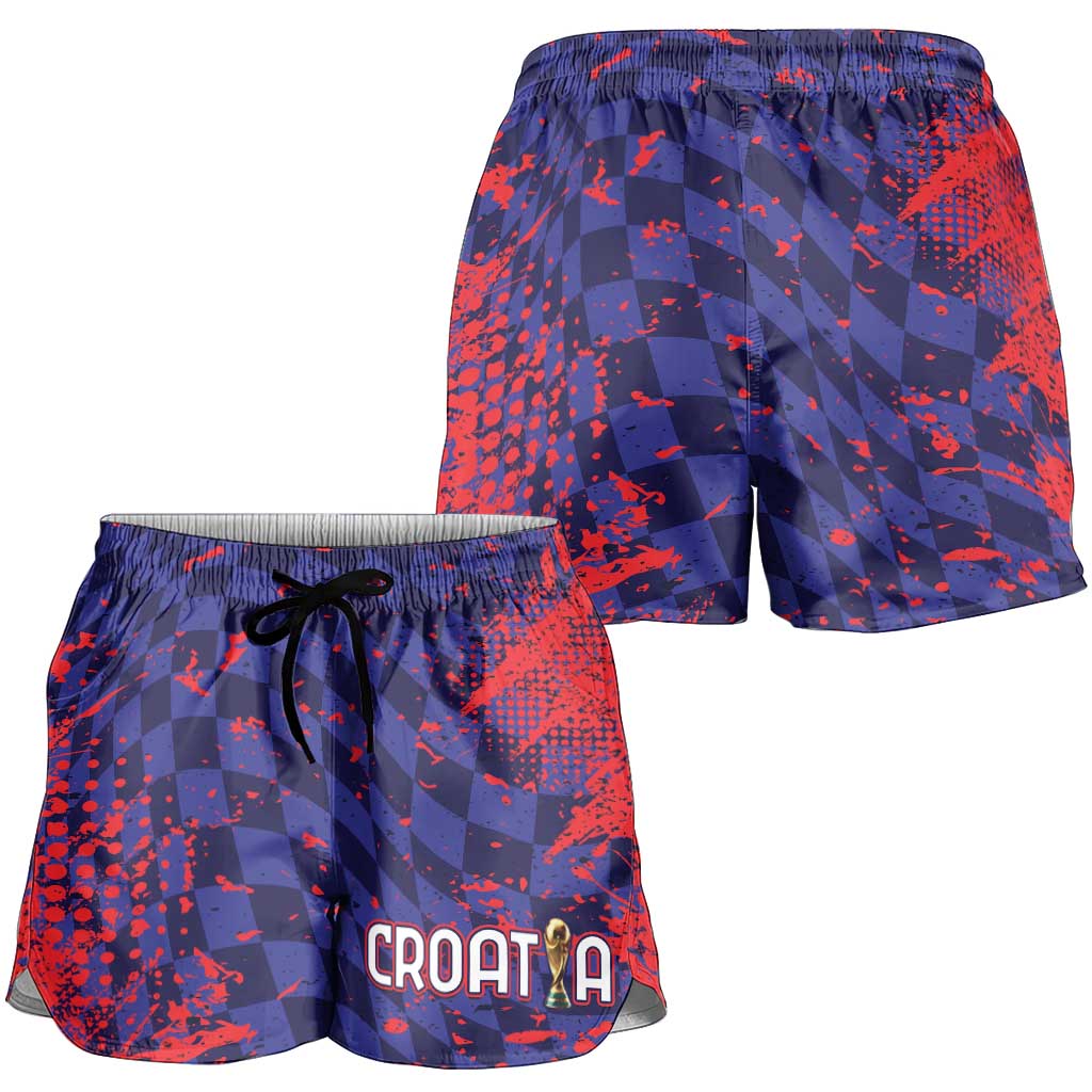 Croatia 2026 World Football Shorts for Women Hrvatska Vatreni - Wonder Print Shop