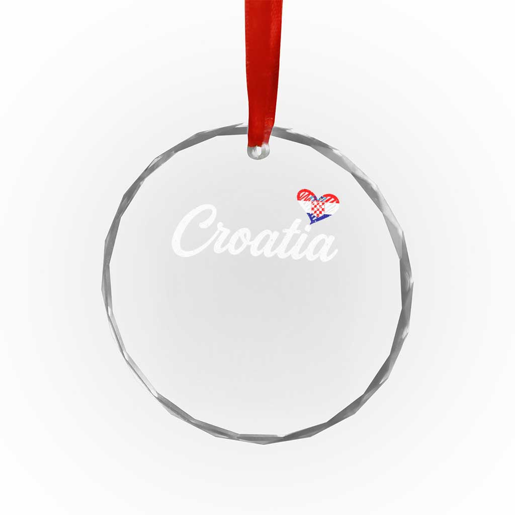 Croatia Crystal Glass Ornament Hrvatska Simple Love Croatian Flag Heart