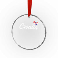 Croatia Crystal Glass Ornament Hrvatska Simple Love Croatian Flag Heart